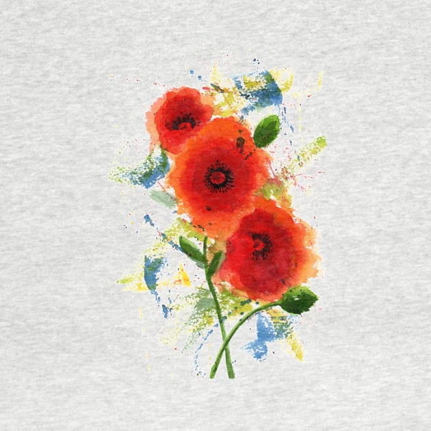 Poppies Watercolor Painting by MMcBuck